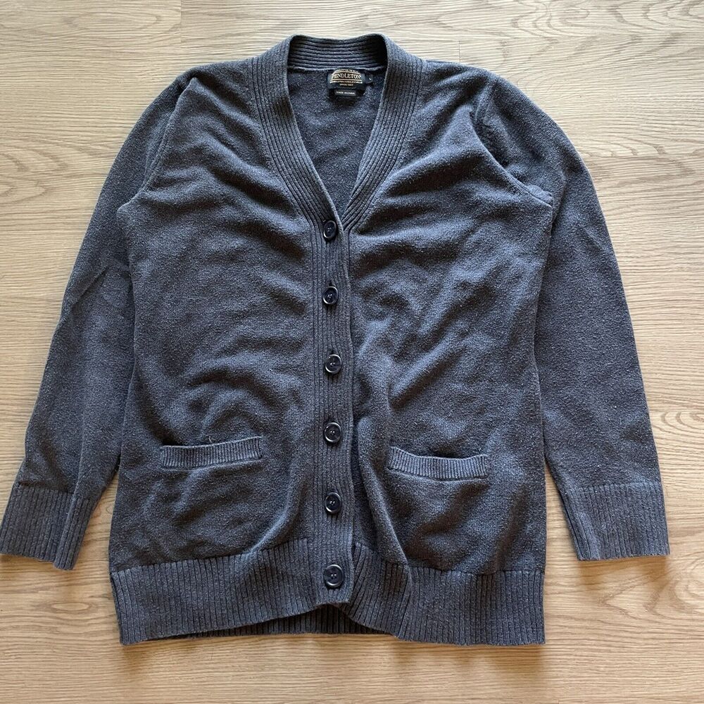 Women’s Pendleton Woolen Mills Blue Cardigan Shawl Button Sweater Jacket Large